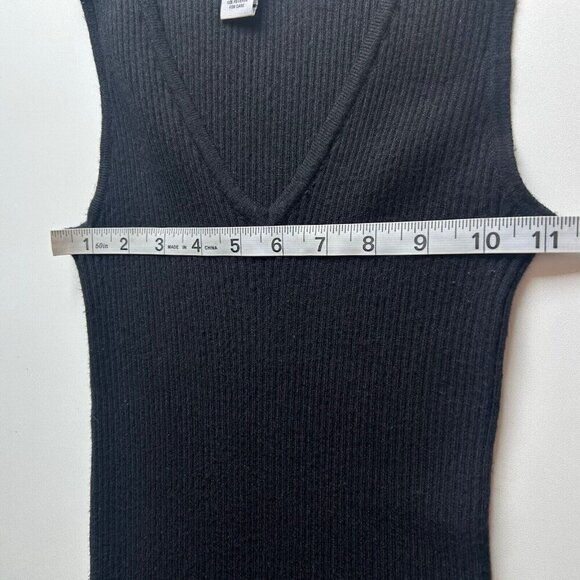 Magaschoni Black Ribbed Knit Tank Midi Dress Women's Minimalist Stretch Small - Picture 5 of 9